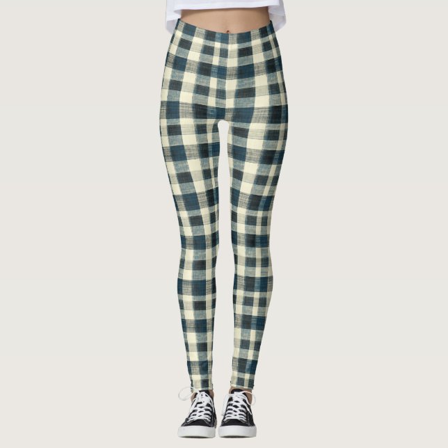 Legging Classic Blue and White Plaid (Frente)