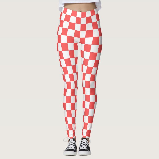 Legging Classic coral red checkerboard (Frente)