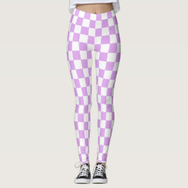 Legging Classic light lavender checkerboard 