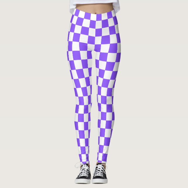 Legging Classic visual purple checkerboard  (Frente)