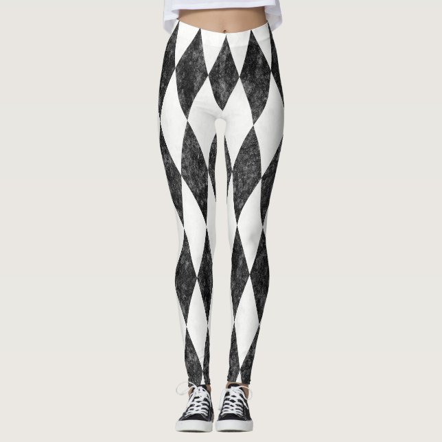 Legging Clássico Black-Ice Harlequin Diamond Argyle (Frente)