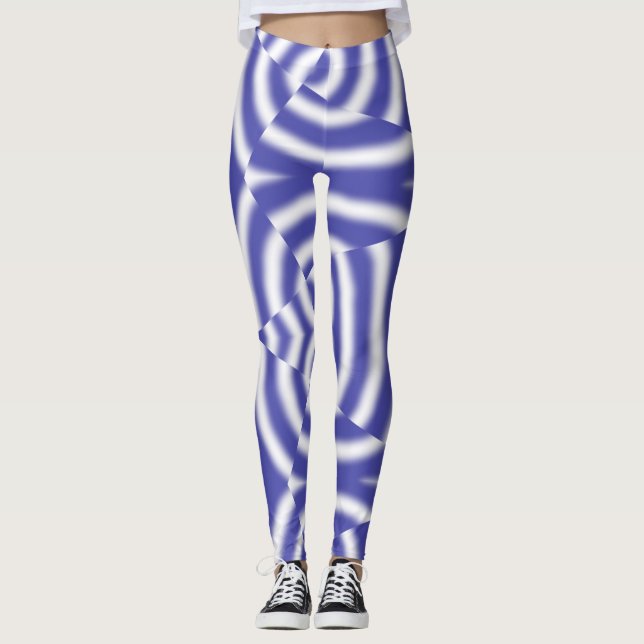 Legging Clássico branco azul vibrante "Ratti_Creative_Arts (Frente)