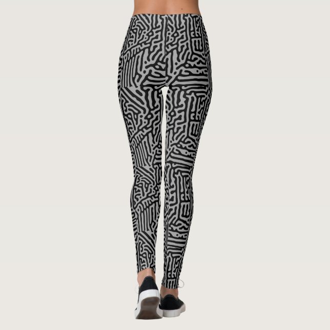Legging Clássico Cinza e Preto Moderno (Verso)