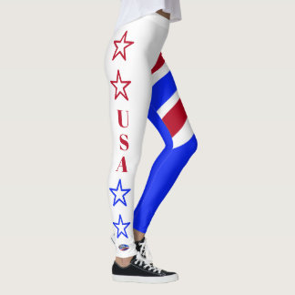 Legging Clássico EUA colorido vermelho branco e azul