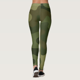 Legging Clássico Impressão de tons verdes e castanhos