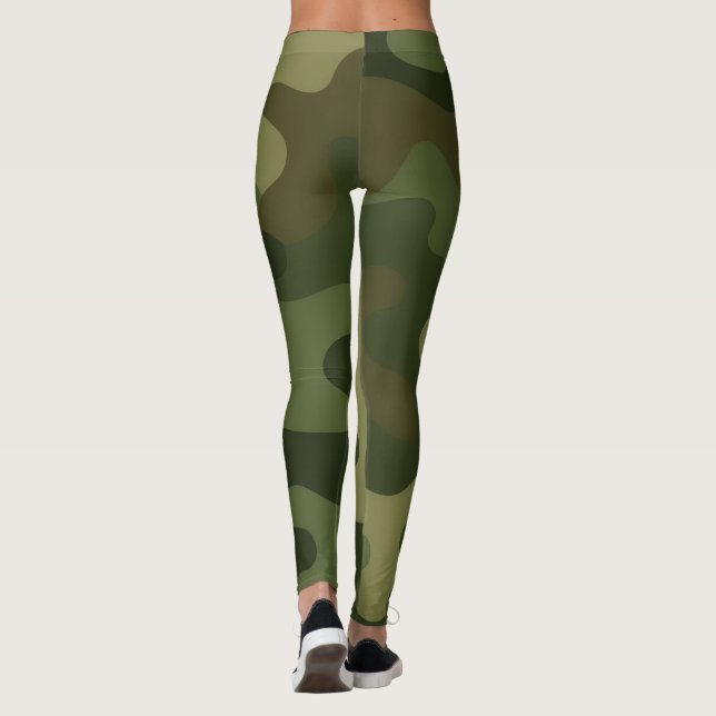 Legging Clássico Impressão de tons verdes e castanhos (Verso)