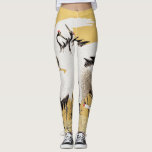 Legging Clássicos ricos em pássaros do Japão<br><div class="desc">Esta imagem é baseada no bando japonês de guindastes (século 18) pintados por Ishida Yutei. Imagem original do dominio público do Instituto de Arte de Minneapolis.</div>