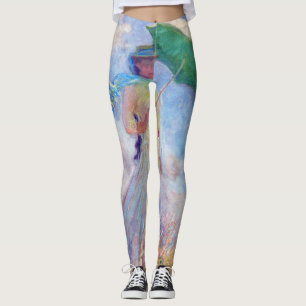 Legging Claude Monet - Mulher com Parasol virada para a di