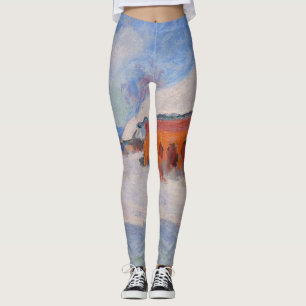 Legging Claude Monet - Noruega, Casas Vermelhas em Bjorneg