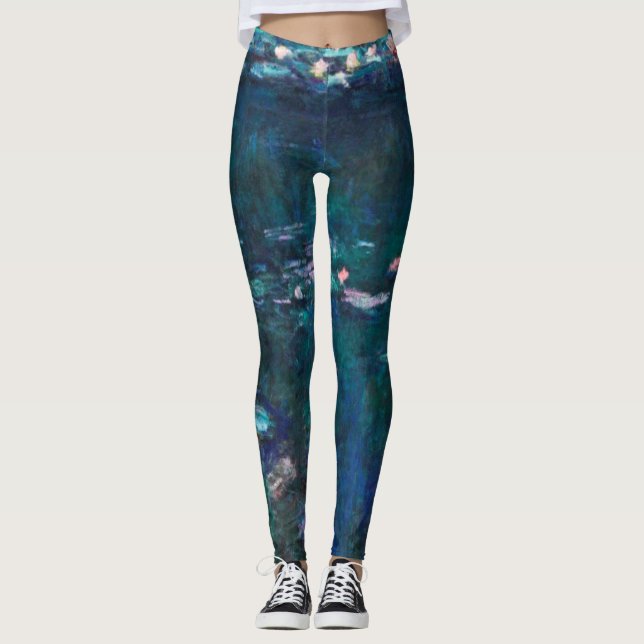 Legging Claude Monet - Os Lírios Da Água - Reflexo Verde (Frente)