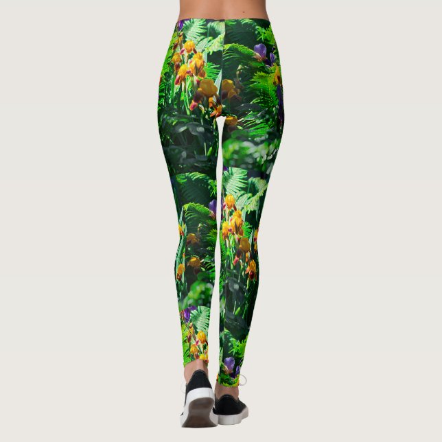 Legging Claude Monet Type Stylized Garden Iris (Verso)