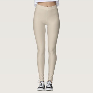 Legging Clay MQ2-27 do Studio de Cor Sólida bege de Areia