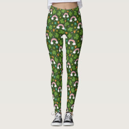 Legging Clover Rainbow St. Patrick’s Day Pattern