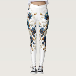 Legging Cobalt White Flowers United
