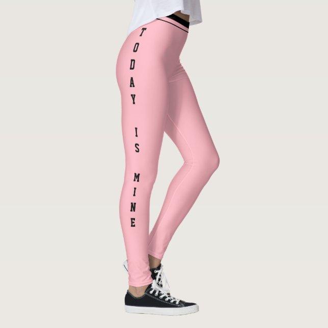 Legging Cobertura de Bolo Personalizada Rosa Preto Monogra (Direita)