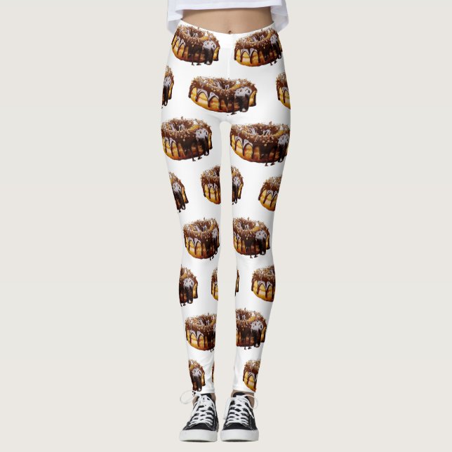 Legging Cobertura de chocolate brilhante e grossa da rosqu (Frente)