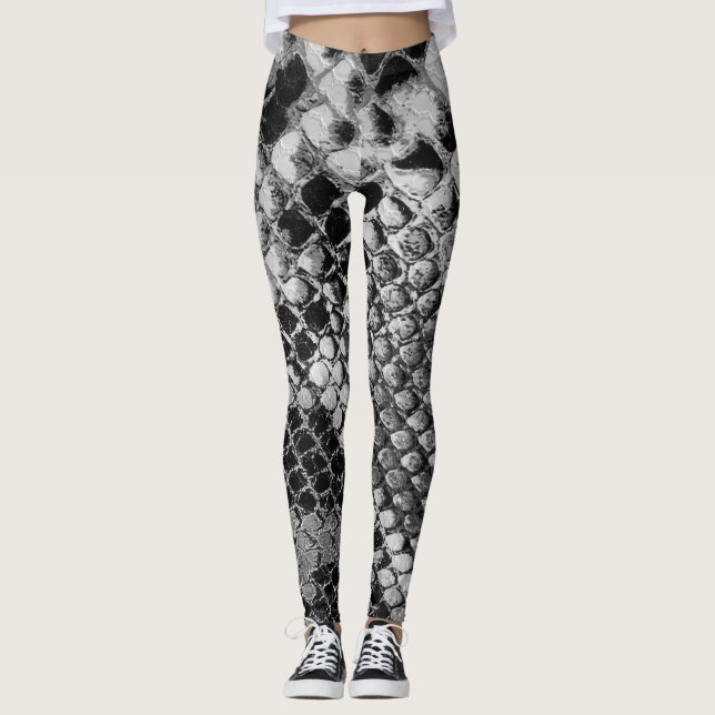 Legging Cobra branco preto (Frente)