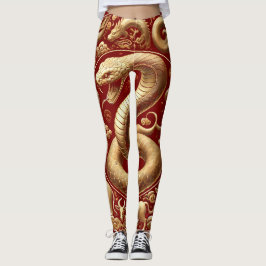 Legging Cobra Chinês ouro Ano Novo