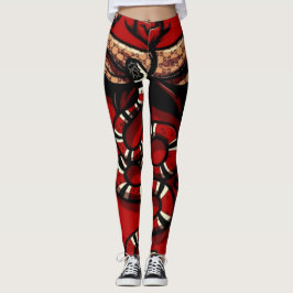 Legging Cobra de Bolo de Veludo Vermelho