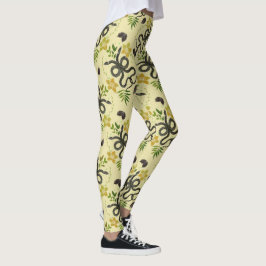 Legging Cobra e flores impressas