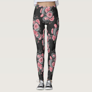 Legging Cobras e rosas de pêssego