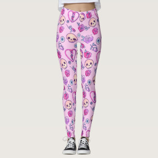 Legging Cobras Kawaii E Rosas Gótico Pastel