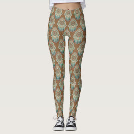 Legging Cobre e Jade Green Hamsa Mãos