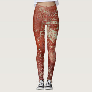 Legging Cobre Velho: Textura Metálica Viva.