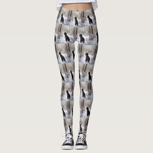 Legging Cocker Spaniel Deixe Nevar Natal (Frente)
