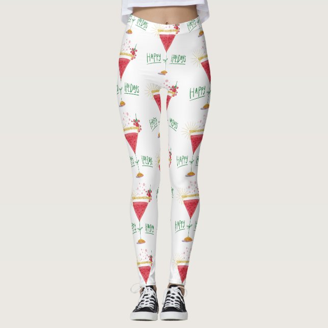 Legging cocktail de natal feliz (Frente)
