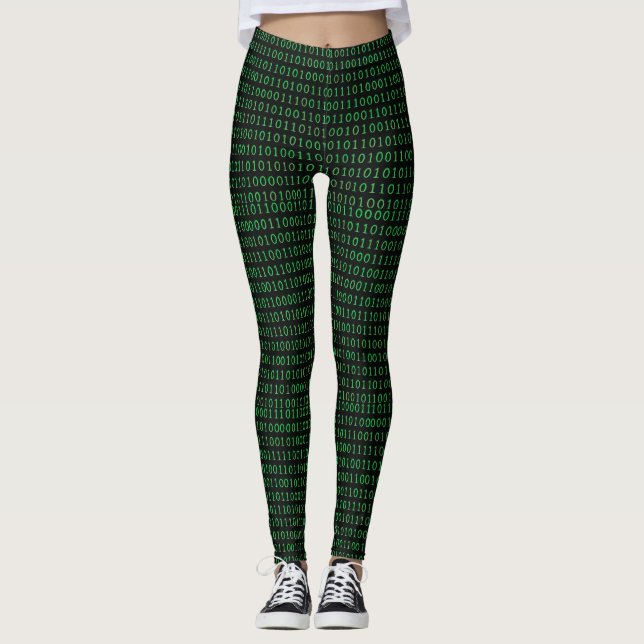 Legging Código da matriz digital - Padrão binário sem falh (Frente)