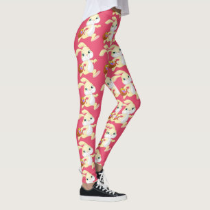 Legging Coelhinhos da Páscoa bonitos no design cor-de-ros