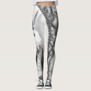 Legging Coelho branco por todo o lado em caneleiras Alice