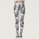 Legging Coelhos e flora florestal2Leggens<br><div class="desc">Coelhos desenhados à mão e flora da floresta ferem cogumelos,  berianos e insetos</div>