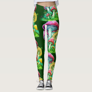 Legging Cogumelos Coloridos de Arco-Íris em Moderno Person