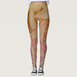 Legging Cogumelos Coloridos de Arco-Íris em Moderno Person
