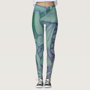 Legging Cogumelos Coloridos Marinhos Personalizados Modern