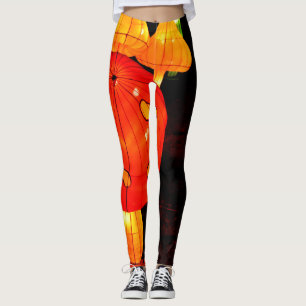 Legging Cogumelos luminescentes psicodélicos coloridos