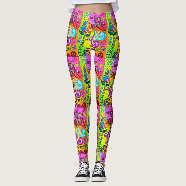 Legging cogumelos psicadélicos groovy (Frente)