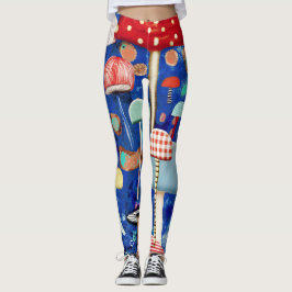 Legging cogumelos vestuário desportivo