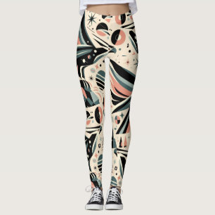 Legging Colagem Águia Atômica Padrão Geométrico
