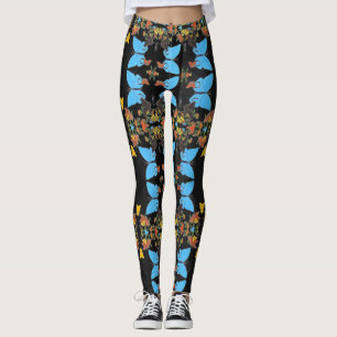 Legging Colagem colorida bonito extravagante da borboleta