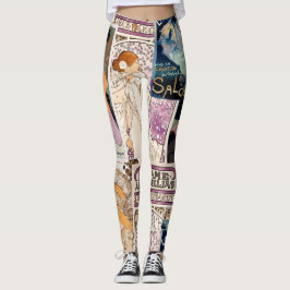 Legging Colagem de Arte do Poster vintage Francês Personal