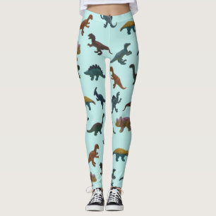 Legging Colagem de Brinquedos Plásticos Dinossauros Mint V