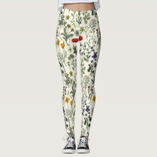 Legging Colagem de flores silvestres