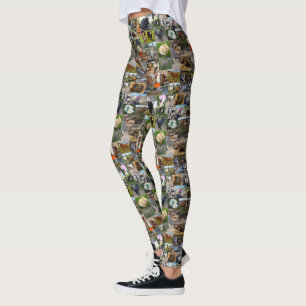 Legging Colagem de Fotografias com Vida na fazenda,