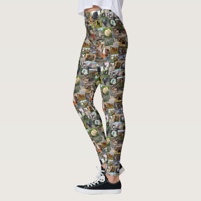 Legging Colagem de Fotografias com Vida na fazenda, (Esquerda)