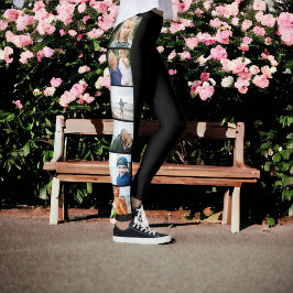 Legging colagem de fotos simples preta 12 personalizada