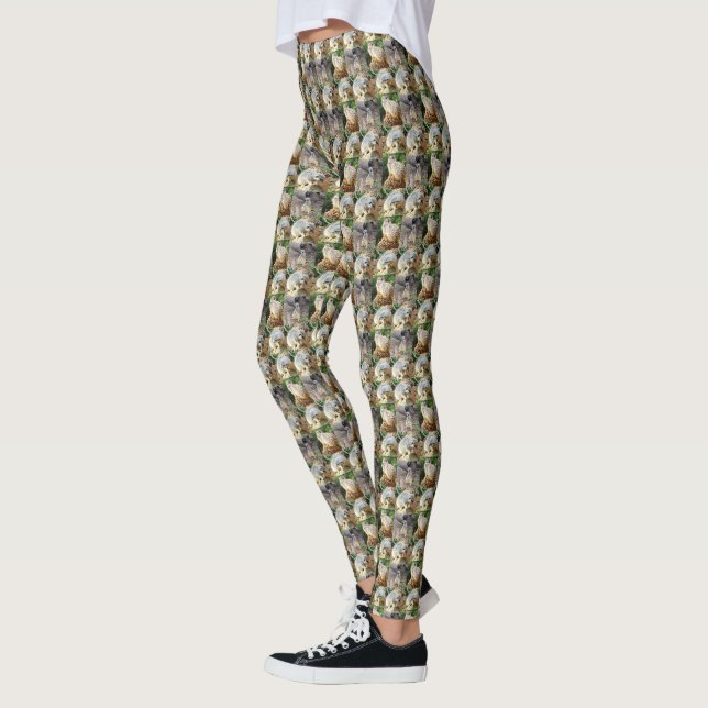 Legging Colagem de Fotos Sleepy Meerkat, (Esquerda)