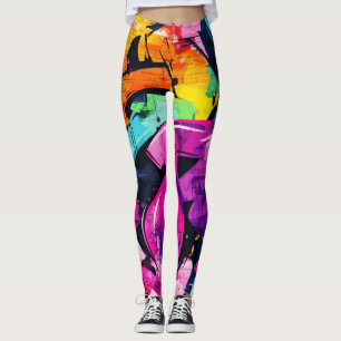 Legging Colagem de Grafite Urbana com Cores Intensas Pint